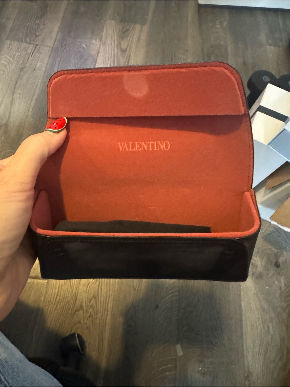 Valentino Navy Rimless Sunglasses with Crystal Stud Accents - Picture 8 of 8